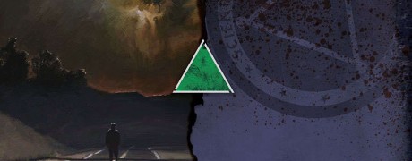 cover art for Delta Green: Extremophilia. It features a long, desolate road stretching into the distance with the figure of a person walking in the distance