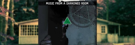 A copy of Delta Green: Music From a Darkened Room is in the foreground. In the background is a creepy, old house.